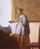Woman in Blue reading a Letter